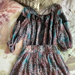 BCBG Lace Detail Patterned Above the knee Dress